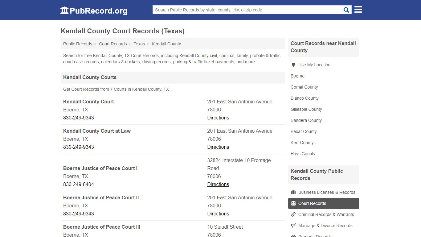 Free Kendall County Court Records (Texas Court Records) - PubRecord.org